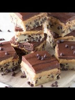 How to Make No Bake Peanut Butter Chocolate Chip Cookie Dough Bars 