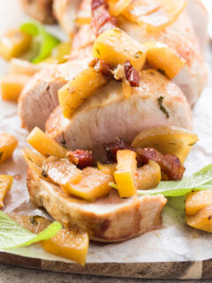 Pork Tenderloin with Apple Bacon Compote Photo