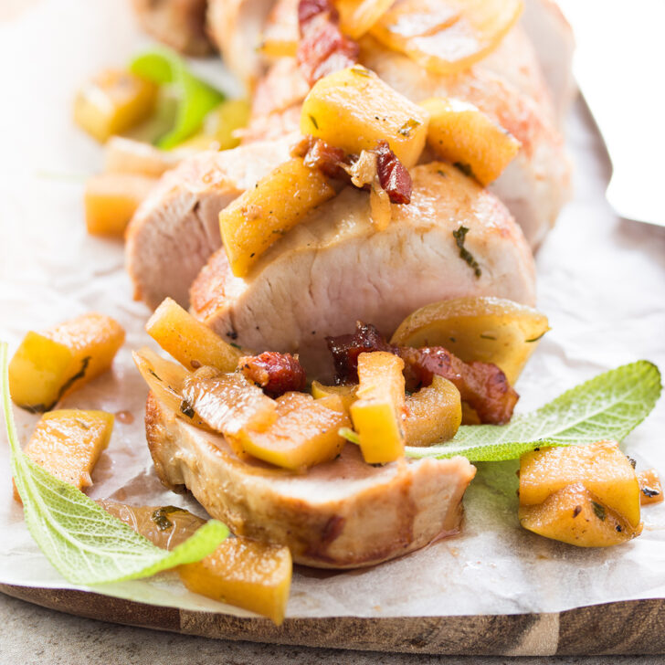 Pork Tenderloin with Apple Bacon Compote Photo