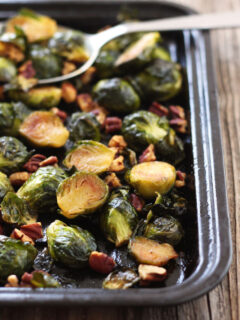 Maple Roasted Brussels Sprouts with Sriracha Pic