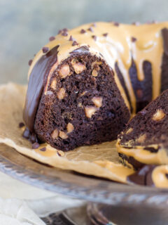 Dark Chocolate Peanut Butter Bundt Cake Picture