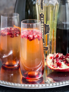 St. Germain and Pomegranate Champagne Cocktail Image