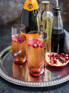 St. Germain and Pomegranate Champagne Cocktail Pic