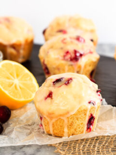 Glazed Lemon Cranberry Muffins Image