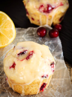 Glazed Lemon Cranberry Muffins Picture