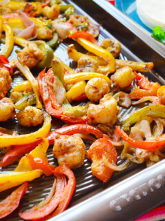 Sheet Pan Citrus Rock Shrimp Fajitas Image