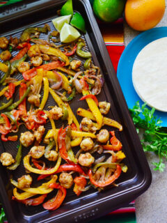 Sheet Pan Citrus Rock Shrimp Fajitas Picture