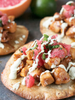 Spicy Chicken Tostadas with Avocado Sauce Image