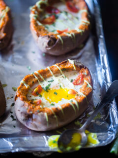 Whole 30 Mexican Egg Baked Sweet Potatoes Image