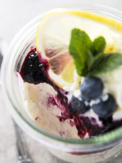 Lemon Blueberry No Bake Cheesecakes Image