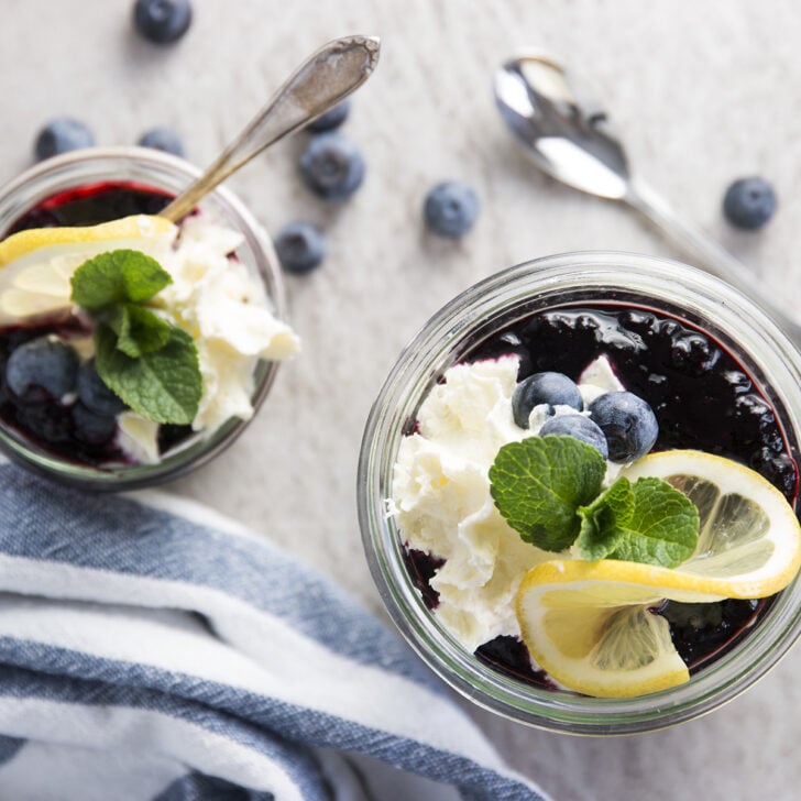 Lemon Blueberry No Bake Cheesecakes Photo