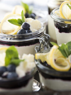 Lemon Blueberry No Bake Cheesecakes Pic