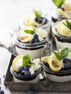 Lemon Blueberry No Bake Cheesecakes Picture