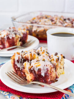 Strawberry Chocolate Cinnamon Roll Bake Image