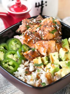 Spicy Sesame Salmon Avocado Bowls Image