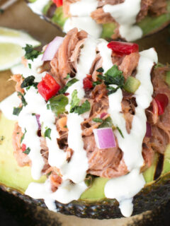 Grilled Pulled Pork Tex Mex Stuffed Avocados Photo