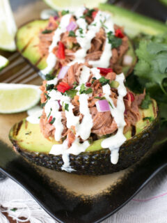 Grilled Pulled Pork Tex Mex Stuffed Avocados Pic