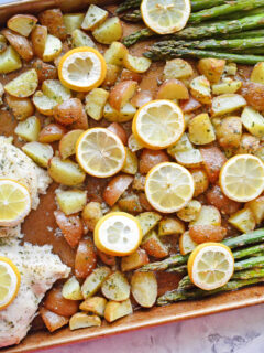Lemon Chicken Asparagus Sheet Pan Dinner Image