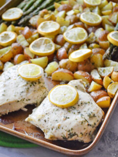 Lemon Chicken Asparagus Sheet Pan Dinner Pic