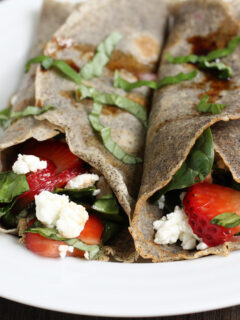 Strawberry Spinach Buckwheat Crepes Photo