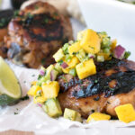 Spicy Ginger Grilled Chicken Thighs with Mango Avocado Salsa Photo