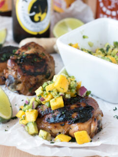Spicy Ginger Grilled Chicken Thighs with Mango Avocado Salsa Picture
