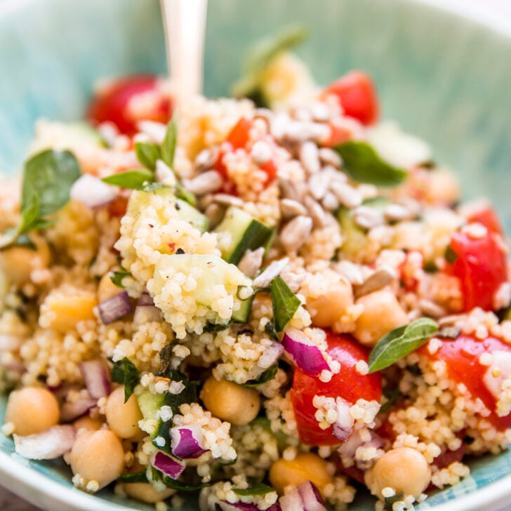 Mediterranean Chopped Chickpea Couscous Salad Photo