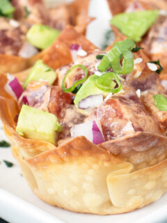 Spicy Tuna Poke and Avocado Wonton Cups Photo