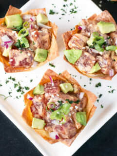 Spicy Tuna Poke and Avocado Wonton Cups Picture