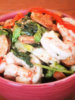 Cajun Sausage Shrimp and Greens Image