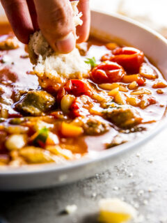 Slow Cooker Tuscan White Bean Soup with Sausage Image