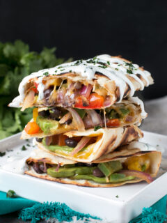 Veggie Avocado Quesadilla with Cilantro Crema Image
