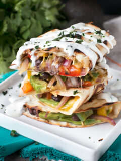 Veggie Avocado Quesadilla with Cilantro Crema Picture