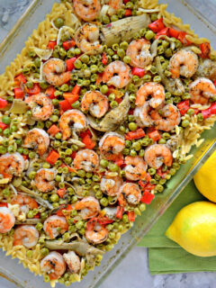One Pan Lemon Artichoke & Shrimp Orzo Image