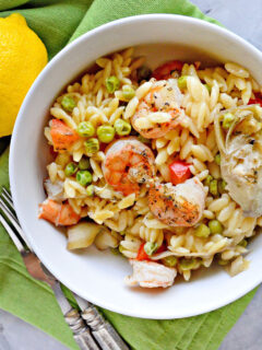 One Pan Lemon Artichoke & Shrimp Orzo Pic