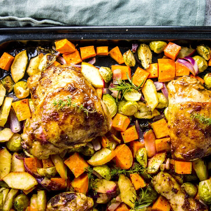 Balsamic Glazed Chicken and Winter Vegetable Sheet Pan Dinner Photo