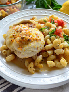 Bruschetta Chicken Baked Pasta Meal Photo