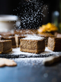 Gingerbread Coffee Vegan Cheesecake Bars Pic