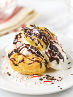 Peppermint Bark Cream Puffs Picture