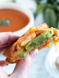 Avocado Kimchi Grilled Cheese with Thai Spiced Tomato Soup Photo