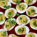 Deviled Eggs with Yellow Lentil Hummus Photo