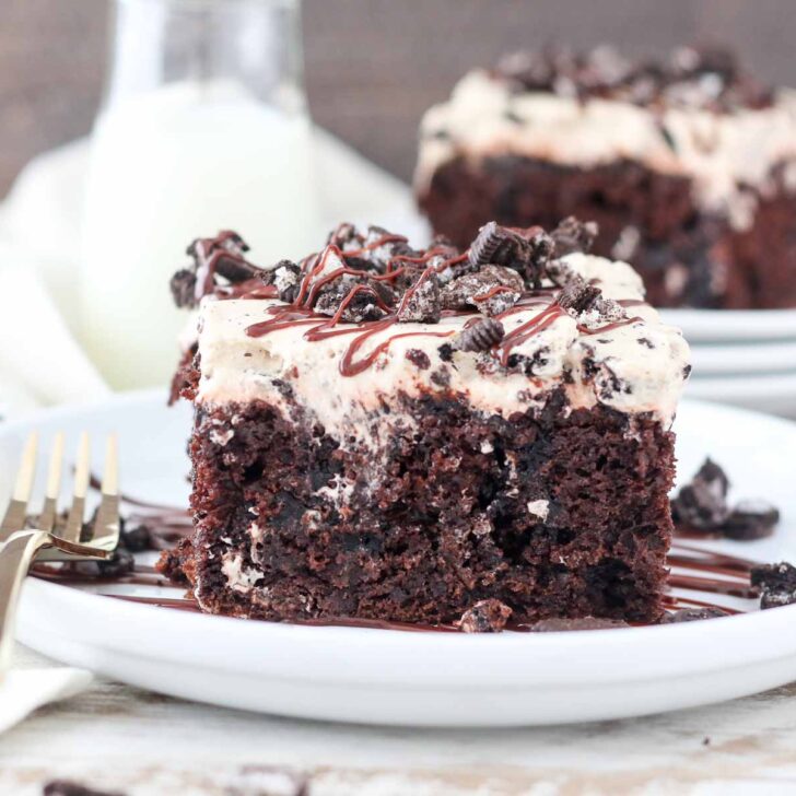 Mocha Oreo Poke Cake Photo