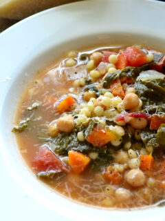 Garbanzo Bean Vegetable Soup with Pearled Couscous Image