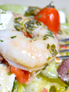 Mediterranean Shrimp Wedge Salad Image