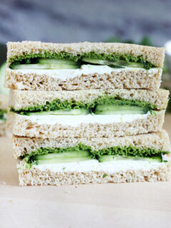 Cucumber and Mint Cilantro Chutney Tea Sandwiches Image