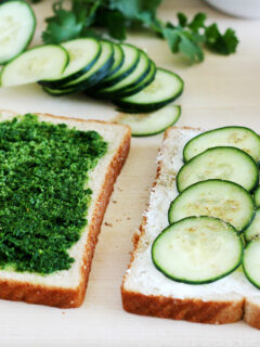 Cucumber and Mint Cilantro Chutney Tea Sandwiches Picture