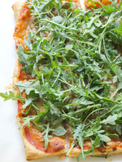 Puff Pastry Sausage and Arugula Pizza Image