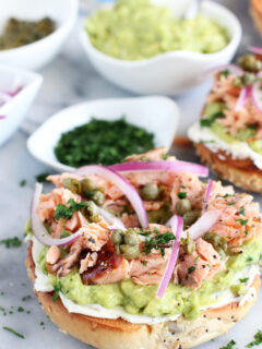 Smoked Salmon Avocado Cream Cheese Bagel Pic