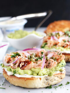 Smoked Salmon Avocado Cream Cheese Bagel Picture