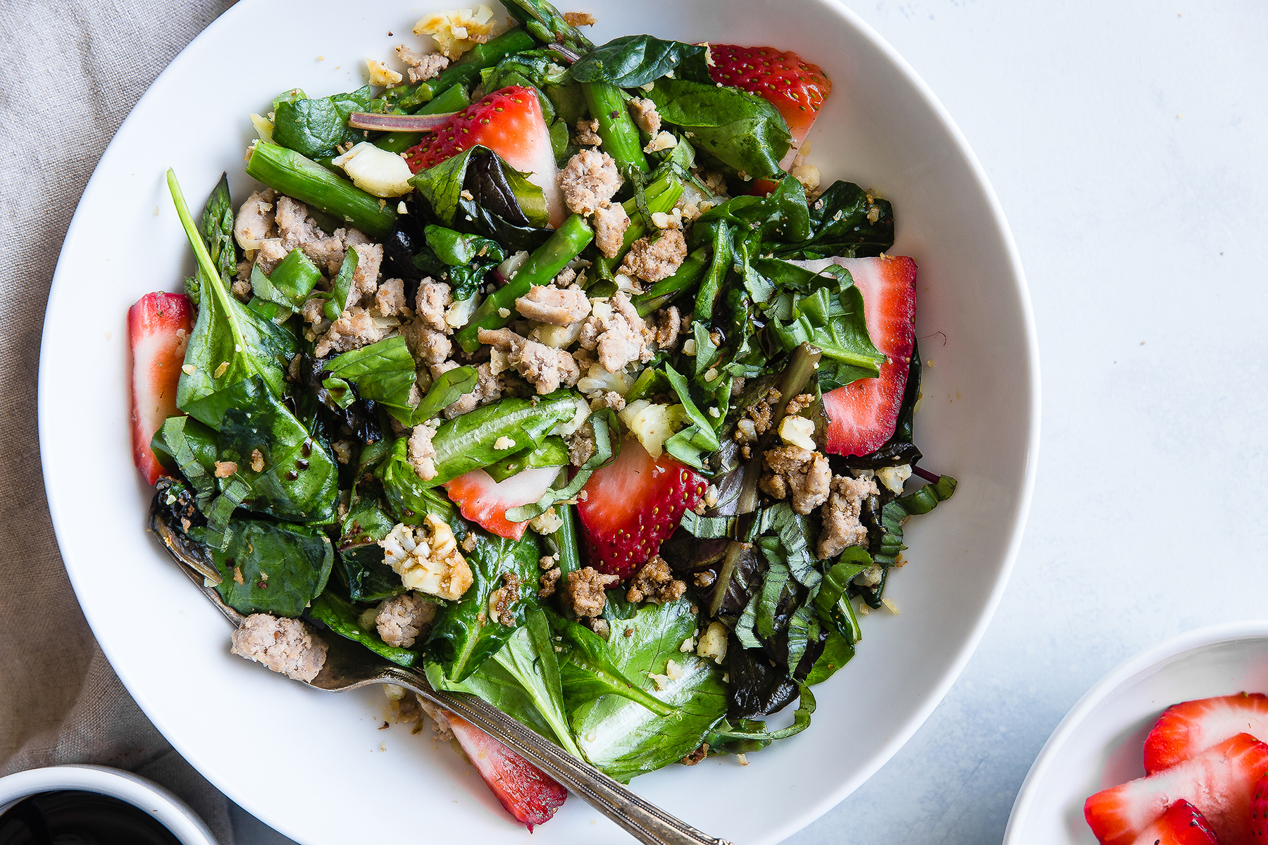 Strawberry Balsamic Paleo Cauliflower Rice Ground Turkey Skillet Photo